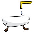 Bathtub with faucet illustration color vector