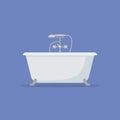 Bathtub flat style icon. Vector illustration.