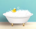 Bathtub With Foam Poster