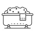 Bathtub icon, outline style