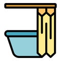 Bathtub icon vector flat