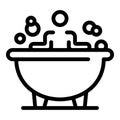 Bathtub icon, outline style Royalty Free Stock Photo