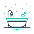 Mix icon for Bathtub, spigot and faucet