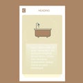 Bathtub mobile vertical banner design design. Vector