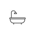 Bathtub outline icon