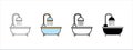 bathtub shower icon vector set. bathroom shower vector illustration Royalty Free Stock Photo