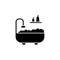 Bathtub, shower, shampoo icon. Simple bathroom icons for ui and ux, website or mobile application