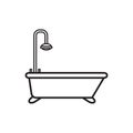 bathtub with showerhead. Vector illustration decorative design Royalty Free Stock Photo