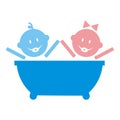 Bathtub a toddler, web symbol, eps. Royalty Free Stock Photo