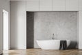 Bathtub in white loft bathroom interior Royalty Free Stock Photo