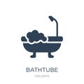 bathtube icon in trendy design style. bathtube icon isolated on white background. bathtube vector icon simple and modern flat