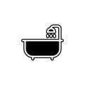 bathtube, with, shower icon. Simple glyph, flat vector of water icons for UI and UX, website or mobile application