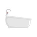 Bathtube with water tap icon, flat style
