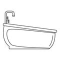 Bathtube water tap icon, outline style