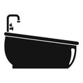 Bathtube water tap icon, simple style