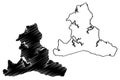 Bathurst island Commonwealth of Australia, Northern Territory of Australia, Tiwi Islands archipelago map vector illustration,