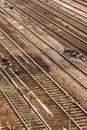 Railroad tracks, close up of transportation in Paris Royalty Free Stock Photo