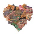 Batik Collage in heart shape