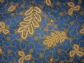 Batik print with leaf motifs, an original Indonesian cultural heritage recognized by UNESCO