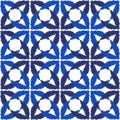 Batik. Seamless textile pattern. Indigo blue. Royalty Free Stock Photo