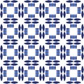 Batik. Seamless textile pattern. Indigo blue. Royalty Free Stock Photo