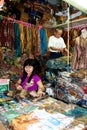 Batik Seller Bandung Indonesia 2011 Royalty Free Stock Photo