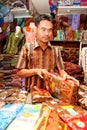 Batik Seller Bandung Indonesia 2011 Royalty Free Stock Photo