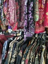 Batik shirts hanged in a cupboard Royalty Free Stock Photo
