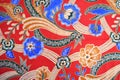 Batik textile with unique pattern and vibrant color Royalty Free Stock Photo