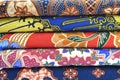Batik textile with vibrant color and different pattern Royalty Free Stock Photo
