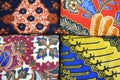 Batik textile with vibrant color and different pattern Royalty Free Stock Photo
