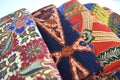 Batik textile with vibrant color and different pattern Royalty Free Stock Photo