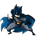 batman hanging on the roof of the gotham building ready to action Royalty Free Stock Photo