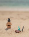 Batman minifigure on vacation