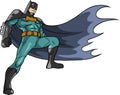 Batman ready to action in the night of gotham city Royalty Free Stock Photo