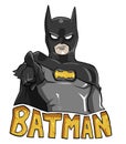 Batman standing ready to action and bitting some bad guy in gotham city Royalty Free Stock Photo