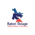 Baton Rouge City Map Geometric Creative Logo Royalty Free Stock Photo