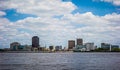 Baton rouge downtown skyline across mississippi river