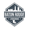 Baton Rouge Louisiana Travel Stamp Icon Skyline City Design Seal Vector Passport Style.