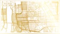 Baton Rouge Louisiana USA City Map in Retro Style in Golden Color. Outline Map Royalty Free Stock Photo