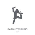 baton twirling icon. Trendy baton twirling logo concept on white
