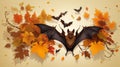 Bats Autumn Nature vector