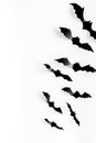 Bats cutout on Halloween frame on white table top view copy space Royalty Free Stock Photo