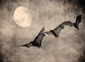 Bats in the dark cloudy sky, perfect halloween background