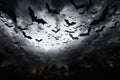 Bats flying through a cloudy sky Royalty Free Stock Photo