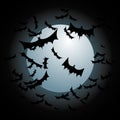 Bats Flying Full Moon Royalty Free Stock Photo