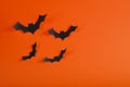 Enchanting Flight: Four Bats Soaring in Halloween Delight