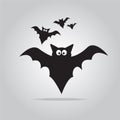 Bats icon Halloween sign illustration