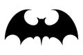 Bats icons set. Black flat silhouettes of bats. Vector illustration isolated Royalty Free Stock Photo