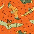 Bats in the night sky seamless pattern vector